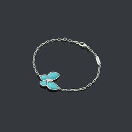 Designer Bracelets Charm Jewellery Luxury VC Full Diamond Bracelet 5 Clover Blue Agate Butterfly 18K Gold 925 Silver Original Packaging