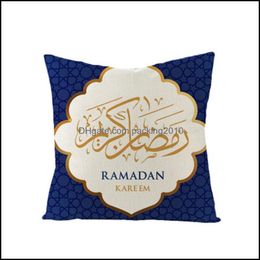 Pillow Case Ramadan Pillowcase Muslim Cushion Er Printing Pillow Case Home Sofa Decoration Mti Style 4 5Jza H1 Drop Delivery Garden Dhl4E