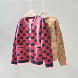 Kadın Sweaters Jakard Yün Boavle HARDIGAN Zamansız Stil Sonbahar Vintage Bluz Örme Dikiş Üstleri O yakalı Lüks Zarif Kadın Blusas Mujer