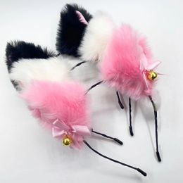 10pcs Cat Fur Ears Headband Cute Halloween Fancy Dress Cosplay Handmade Animal Furry Ears Hair Hoop