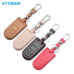 Car Key Leather Car Key Case For Toyota Passo Pixis Joy Daihatsu TANTO LA600S Perodua Smart Keychain Holder Remote Control Protect Cover T221110