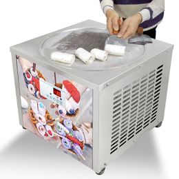 Free shipping to door Kolice food processing equipment countertop 45CM instant round pan fried roll ice cream machine