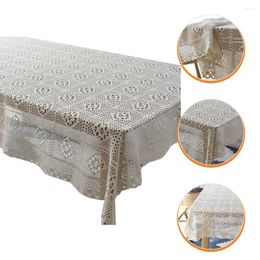 Couvre-table de couvercle nappe de coton en dentelle de linage vintage couleur topper carr￩ beige tricot-tricot canap￩ nappes