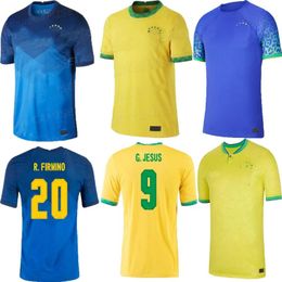 2021 COUTINHO Soccer Jerseys home away Camiseta de futbol PAQUETA BRAZILS 2022 WORLD CUP JESUS MARCELO PELE CASEMIRO BRASIL maillots football man kids Kit