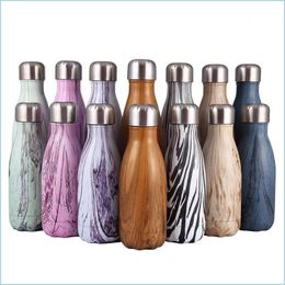 Water Bottles 500Ml Cola Shaped Water Bottle Vacuum Insated Travel Stainless Steel Coke Outdoor Drop Delivery Home Garden Kitchen Di Dhfj6