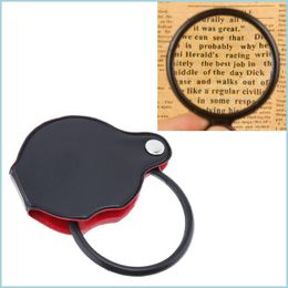 Other Household Sundries Portable Mini Black Reading Magnifying 50Mm 60Mm Handhold Magnifier Lens Foldable Pocket Optical Tool With Dhmnl