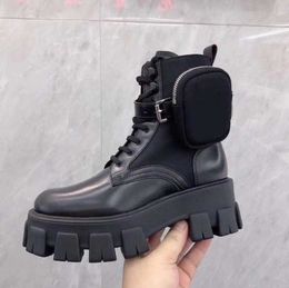 Men Women Designers Rois Boots Ankle Martin Boots And Nylon Boot Military Inspired Combat Bouch Attached To The With Bags Size 35-45 NO43