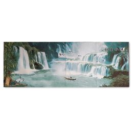 New Chinese Brocade Embroidery painting Living Room Landscape Background Wall Decorative mural Picture of Running water makes money