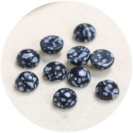 4/6/8/1012/14MM Gemstone Cabochons Natural Synthetic Stone Beads Snow Flake Cabochons for Earring Necklace Bracelet