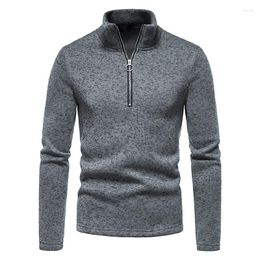 Men's Sweaters 2022 Men's European And American Sports Hoodie Door Flap Zipper High Collar Pullover Sweater Jacket