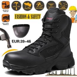 work shoes men steel toe safety shoes for man black boots red boot