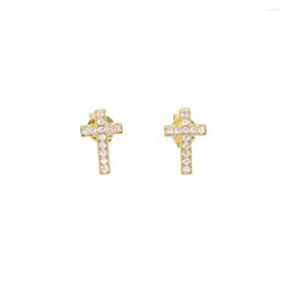 Stud Earrings 2022 Women Multi Piercing Minimal Delicate Dainty Earring Classic Cz Cross Studs For Girl