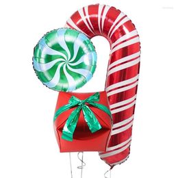 Christmas Decorations Santa Claus Crutch Lollipop Gifts Foil Balloons Merry Decor For Kids Noel Gift Happy Year 2022