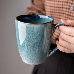 Mugs Nordic Vintage Coffee Cup Glazed Ceramic Light Luxury Milk Tea Simple Drinkware SZ-CM21032213