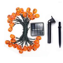 Strings Solar Powered Halloween Acrylic Pumpkin LED String Lights 3D For Xmas Thanksgiving Fall Decoration