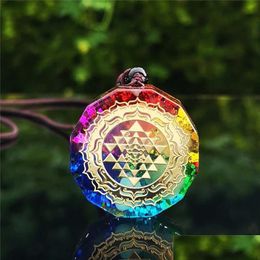 Pendant Necklaces 3Pcs Orgonite Sri Yantra Necklace Sacred Geometry Chakra Energy Meditation Jewelry278W Drop Deli Dhy3M