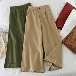 Women's Pants Women's & Capris Fashion Summer High-Waist Drape Loose Casual Cropped Women 2022 Korean Wide-Leg Streetwear