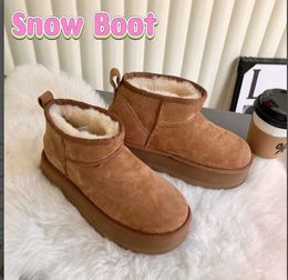 Boots Designer Classic ultra mini platform Australia boots women Snow boot shoes Sheepskin Shearling Chestnut Charcoal Black Comfort Winter Ankle SFSDF