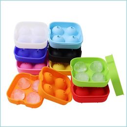 Other Bar Products Bar Ice Cube Tray Sphere Mould 4 Holes Ices Tube Sile Food Grade Whiskey Ball Mod Drop Delivery Home Garden Kitche Dh7Yi