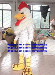 White Mascot Costume Gamecock Game Fowl Fighting Cock Rooster Chicken Chook Adult Character Graduation Party Grad Night zx1239