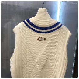 Men's Sweaters ADER High-neck Knit Sleeveless Tank Top With Striped Contrast Stitching Men Women ERROR Sweater