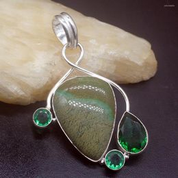 Pendant Necklaces Gemstonefactory Jewelry Big Promotion 925 Silver Fancy Jasper Green Topaz Peridot Women Ladies Gifts Necklace 0273