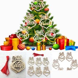 Christmas Decorations Christmas Laser Hollow Pendant Tree Letter Ornament Home Festival Ornaments Hanging Gift 6 Pc Per Bag Drop Del Dhgl8