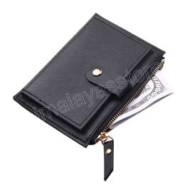 3 Fold Women's Wallet Short Zipper Purse Multi-card Holders Fashion Multicolor Blue Black White