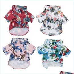 Dog Apparel Summer Hawaiian Style Pet Clothes Polyester Sun Protection Dustproof Breathable Puppy Beach Xsl 8 Styles Drop Delivery H Dh0F7