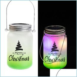 Other Festive Party Supplies Party Supplies Blank Sublimation Gradient Glass Mason Cup Patio Garden Yard Led Lantern Mug Halloween Dhrqq