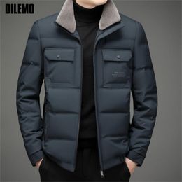 Men's Down Parkas High End Luxury Brand Designer Casual Fashion Grey Duck Coats Winte With Fur Jacket Windbreaker Puffer Clothes 221111