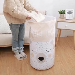 Clothing Storage 1PC Round Beam Quilt Bag Cartoon Bear Foldable Transparent Clothes Blanket Dust Moisture-proof Packing