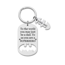 Key Rings Stainless Steel Key Chain Fathers Day Creative Giftsto The World You May Just Be A Dad Keychain Daddy Rings Drop Delivery J Dhaj5