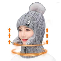 Carpets Windproof Beanies For Women Pom Beanie Fleece Lined Winter Hat Thick Slouchy Knit Cap Neck Warmer Ladies