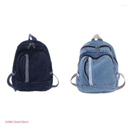 Blue Denim denim backpack for Women and Girls - Portable Schoolbag, Travel Bag, and Rucksack