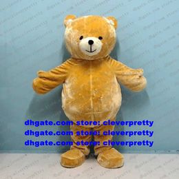 Long Fur Yellow Brown Bear Mascot Costume Grizzly Bear Teddy Bears Adult Character Customers Thanks Meeting Advertising zx2167