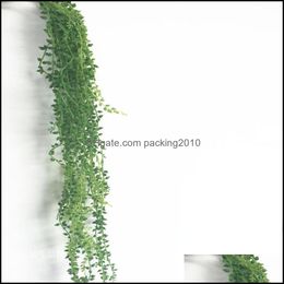 Garden Decorations Artificial String Of Pearls Hanging Beads Lover Tears Green Wall Vine Home Garland Decoration Plant 560 S2 Drop D Dhyhi