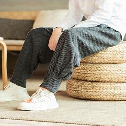 Men's Pants Men's Solid Colour Close Foot Mouth Harem Chinese Style Man Loose Ankle-Length Trousers Streetwear Male Casual