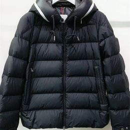 Men's Down Parkas Winter Letter Hooded Windproof Coat Designer Mens Casual Loose Black White Duck Puffer Jacket ZN152 221111