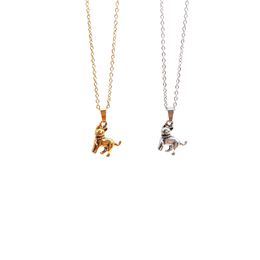 Fashion hound necklace retro punk stainless steel collarbone pendant necklaces jewelry wholesale