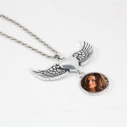 Pendant Necklaces Pendants For Sublimation White K Peach Heart Angel Women Button Jewelry Transfer Diy Consumable