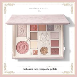 Makeup Tools Colorrose Embossed Eye Shadow Pallete Blush High Gloss Integrated Palette Modification liquid Cosmetic Disc 221111