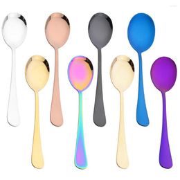 Dinnerware Sets 1Pc Mirror Salad Spoon Serving Western Stainless Steel Cutlery Unique Service Dinner Kitchen Table Accessories Tools