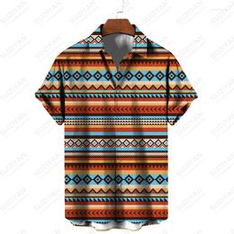 Men's Casual Shirts Mens Clothes Harakuju Art Button Up Stripped Shirt Men Fashionable Halloween Tattoo British