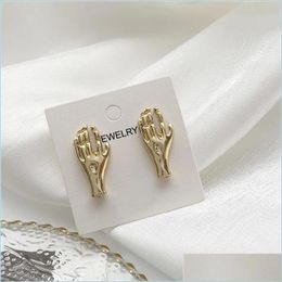 Stud Stud Ruanme A Pair Of Earring Earrings Retro Fun Wacky Niche Palm Femininity Contracted In 2021 The Jewelry Drop Delivery Dhphr