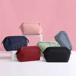 Portable Women Girls Cosmetic Bag Travel Toiletry Organiser Waterproof Nylon Solid Colour Female Makeup Bag Beauty Storage Cases