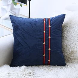 Pillow Nordic Luxury Cover Velvet Sofa Embroidered Ribbon Throw Cases Home Decoration Car Accessories 45x45