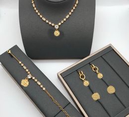 Luxurious Designer Crystal Necklace Bracelet Earring Banshee Medusa Head Pattern 18K Gold Plated Birthday Festive Party Gifts Jewellery Sets MS9 -- 01
