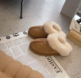 2022 australia designer fur slippers Snow boots womens slides sandals women winter snow shoes classic mini ankle black chestnut pink sandal sneakers warm trainers
