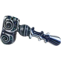 Wig Wag Colorful Pyrex Thick Glass Bubbler Pipes Dry Herb Tobacco Oil Rigs Filter Handpipes Portable Handmade Innovative Design Smoking Cigarette Bong Holder Tube